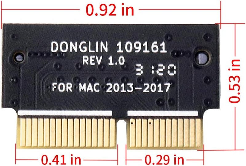 HUYUN محول SSD NVME M.2 لجهاز MacBook Air Pro Retina منتصف 2013 2014 2015 2016 2017 NVME و AHCI SSD ترقية مناسبة لـ A1465 A1466 A1398 A1502 (1X محول SSD NVME M.2) - Image 2